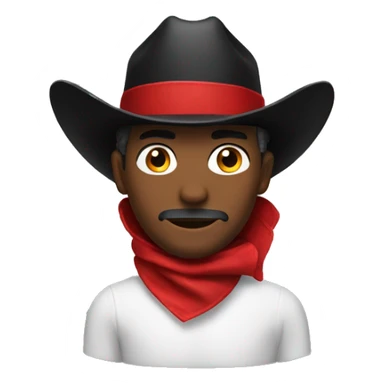 man with red bandana black cowboy hat sticker