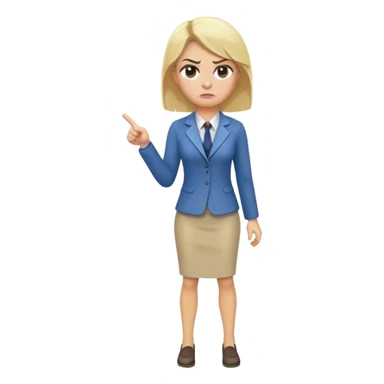 angry blonde female teacher full body without glasses sticker