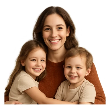happy family mother, smiling, warm and loving expression sticker