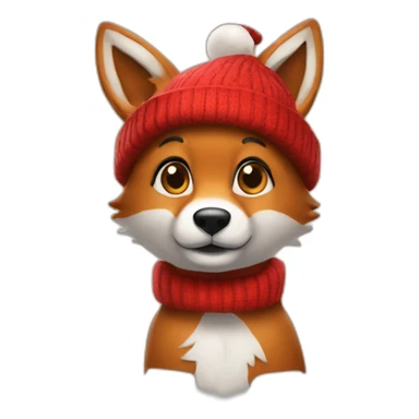 With foxy con un gorro de Navidad sticker