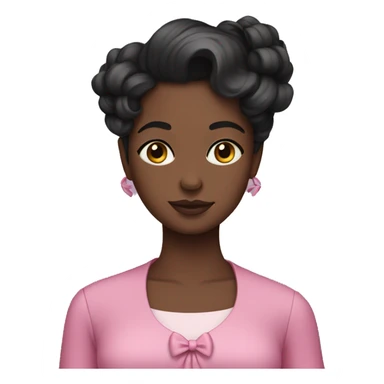 dark beauty in pink clothes and bows sticker
