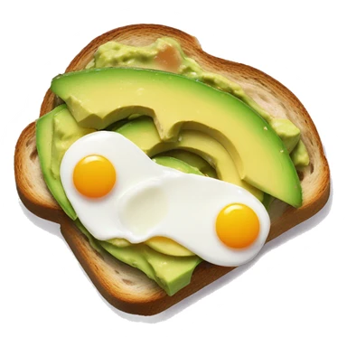Avocado toast with an egg sticker
