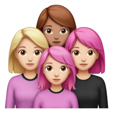 Three girl bestfriends, one with brown hair blonde high lights, one with pink hair , and the other one with dark brown hair sticker