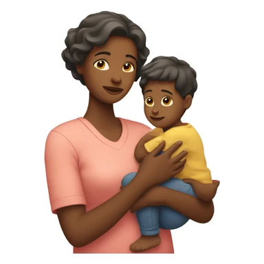 Mother holds her heart in her arm sticker