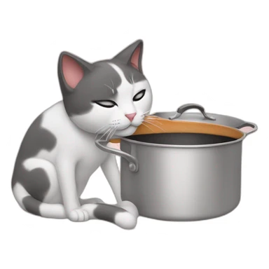 Cat kissing a pan sticker