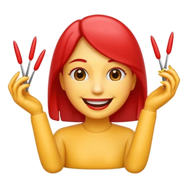 Smile emoji with nails sticker