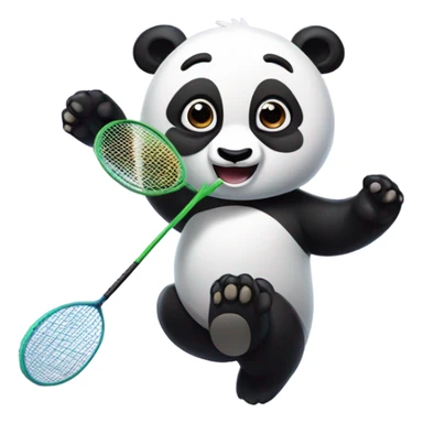Panda playing badminton sticker