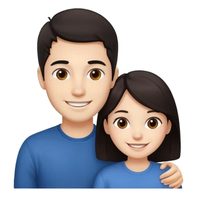 Brother ans sister, white skin, dark hair sticker
