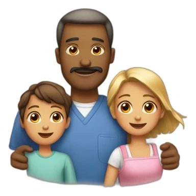 Papa  maman fille garçon sticker