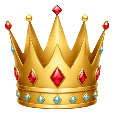 simple cartoon crown with three points and red jewels sticker