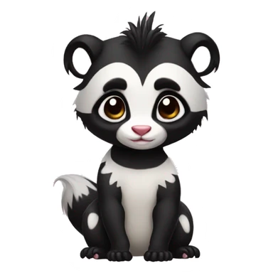 Cute skunk-panda-ferret-hybrid full body sticker