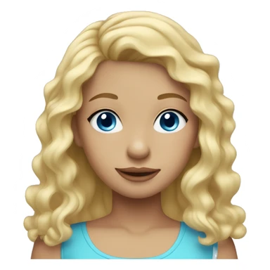 girl with blonde hair wavy hair a head band and blue eyes sticker