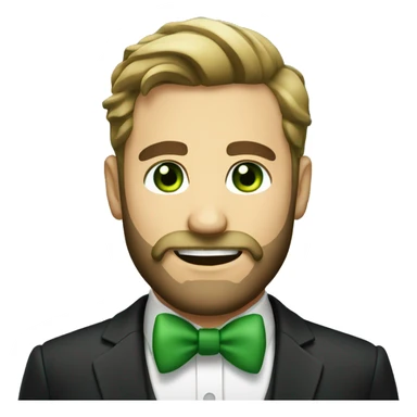 handsome man with bow tie and green eyes and full beard sticker