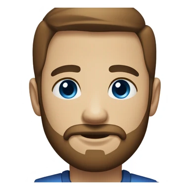 medium beard, blue eyes, close shaved hair, brown hair, round face sticker