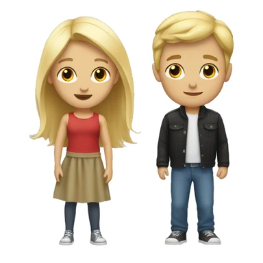 Blonde girl and blonde son sticker