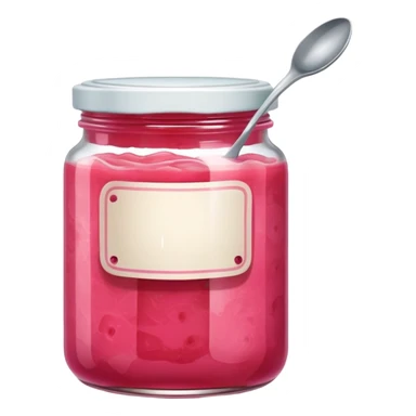 Guava jam in a jar with a spoon sticker
