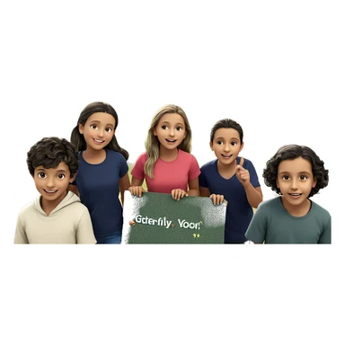 happy group of children outdoors sticker