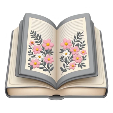 Gray Open book in a girly style sticker