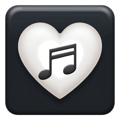 white heart with a music note sticker