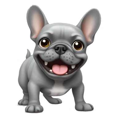 Grey French bulldog farting sticker