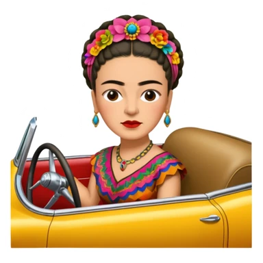 Frida Kahlo driving a car sticker