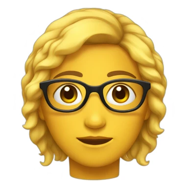 Chica lentes pelo ondulado sticker