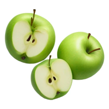 Slices green apple on a plate sticker