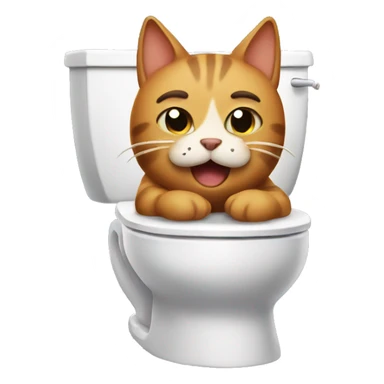 A cat pooping on the toilet  sticker