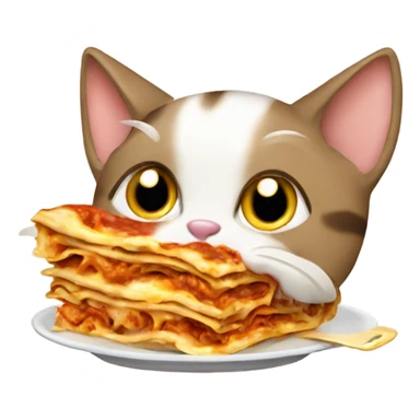 Cat eating lasagna sticker