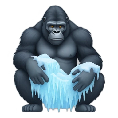 Gorilla freezing in the cold sticker