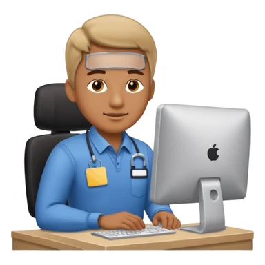 The man working at the computer store sticker