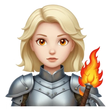 woman fire armored warrior sticker