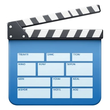 basic movie slate in blue and white, clean lines and simple design sticker
