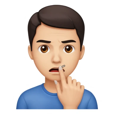 A nail biting face sticker