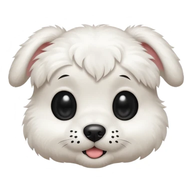 white puppy with a black dot in the eye sticker