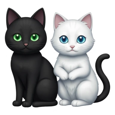 Black cat praying to white cat  sticker