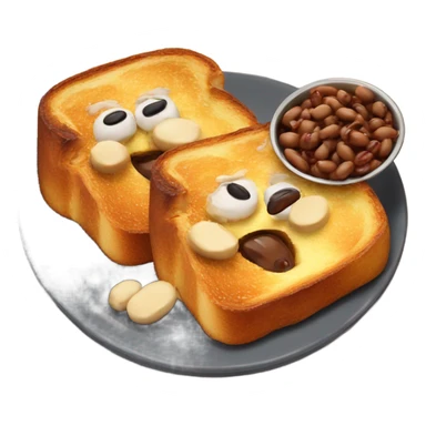 French toast with beans on the side sticker
