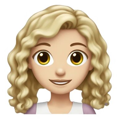 white girl with brown wavy hair and green eyes cooking  sticker