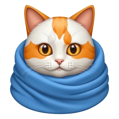 gato blanco con manchas naranjas y ojos azules sticker