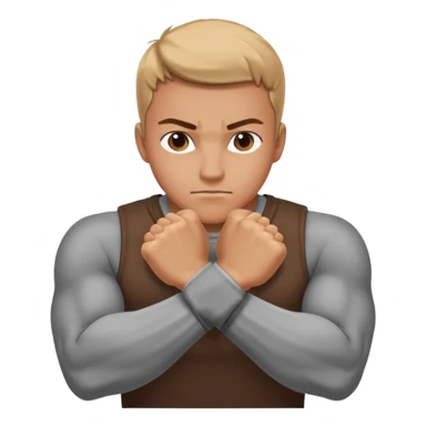 Left and Right fist from the top Perspektive with the Arms crossed over at the wrists  sticker