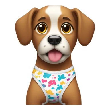 Dog wearing underwear  sticker