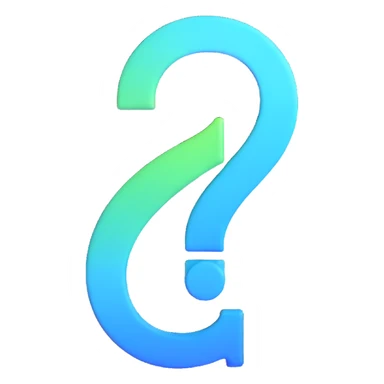 question mark with blue and green gradient sticker