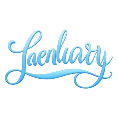Light Blue “ hello January “ word in cursive sticker