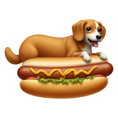 dog riding a hot dog in the air sticker