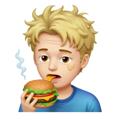 Guy with puking burgers sticker