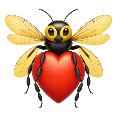 heart with spring bees sticker