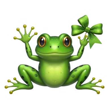 frog with bow sticker