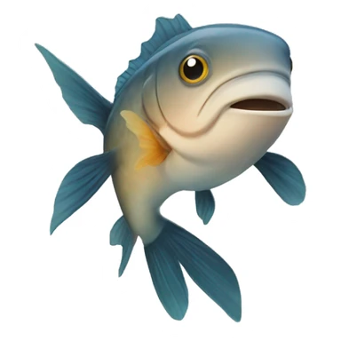 a fish with human arms sticker
