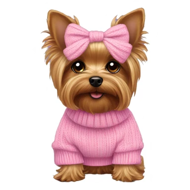Yorkie wearing pink sweater sticker