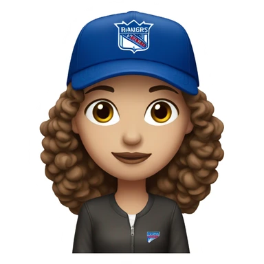 Brown hair Girl New York Rangers cap sticker